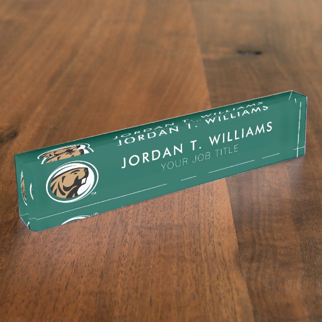 BSU Beaver Mark Desk Name Plate (Side)