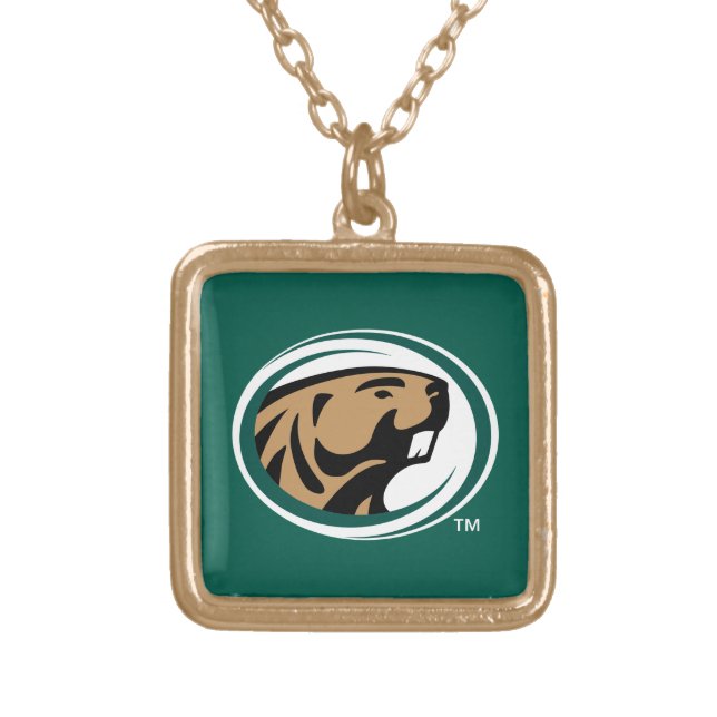 BSU Beaver Mark Gold Plated Necklace (Front)