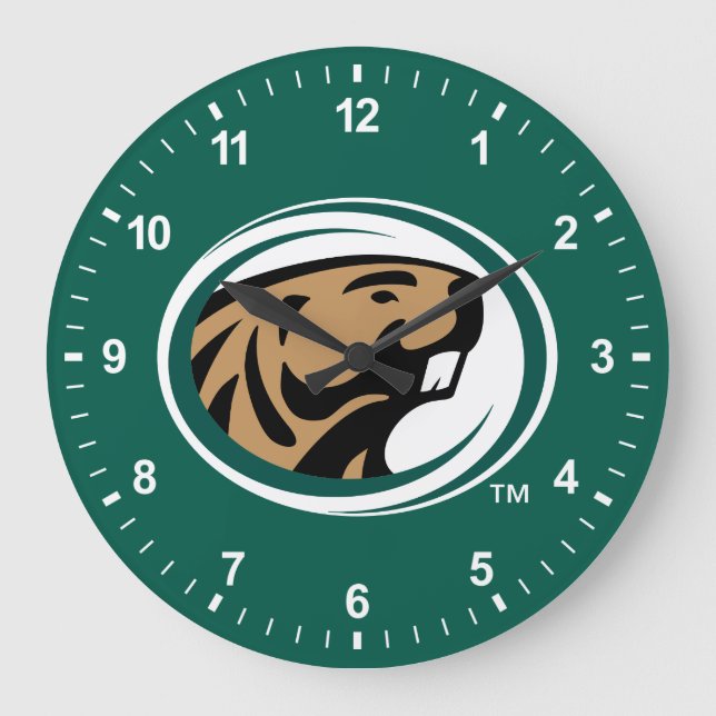 BSU Beaver Mark Large Clock (Front)