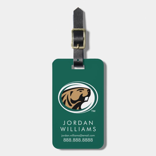 BSU Beaver Mark Luggage Tag (Front Vertical)