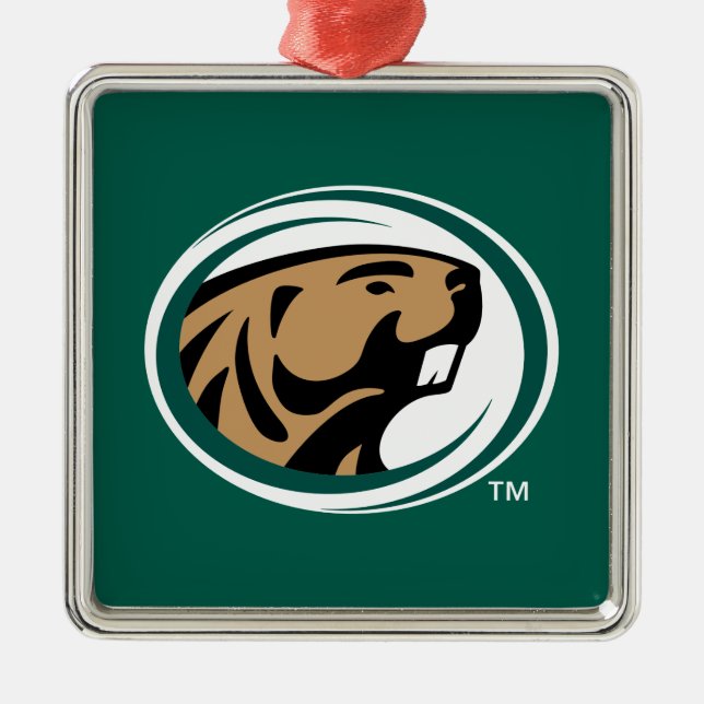 BSU Beaver Mark Metal Ornament (Front)