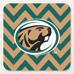 BSU Chevron Square Paper Coaster