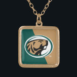 BSU Color Block Gold Plated Necklace<br><div class="desc">Check out these Bemidji State University designs! Show off your Bemidji State University Pride with these new University products. These make the perfect gifts for the Bemidji State student, alumni, family, friend or fan in your life. All of these Zazzle products are customizable with your name, class year, or club....</div>