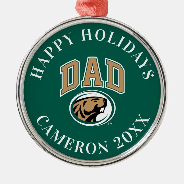 BSU Dad Metal Ornament (Front)