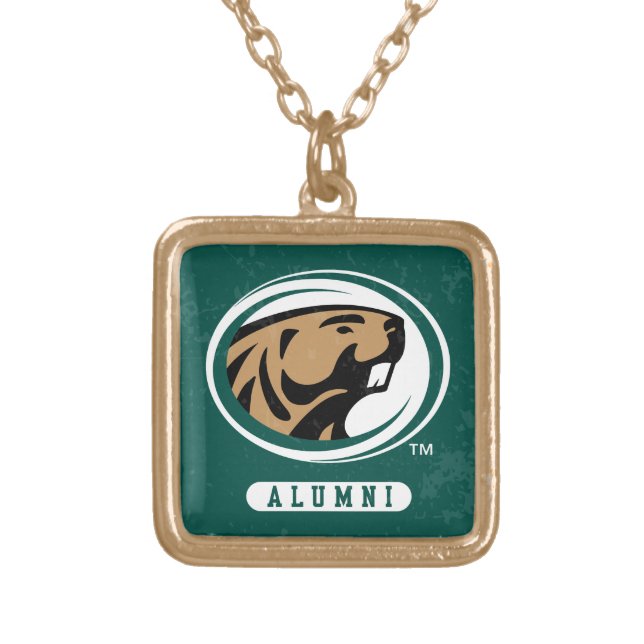 BSU Distressed Gold Plated Necklace (Front)