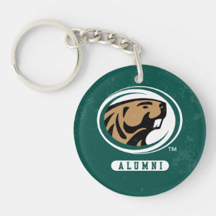 BSU Distressed Keychain