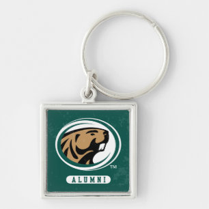BSU Distressed Keychain
