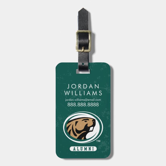 BSU Distressed Luggage Tag (Front Vertical)