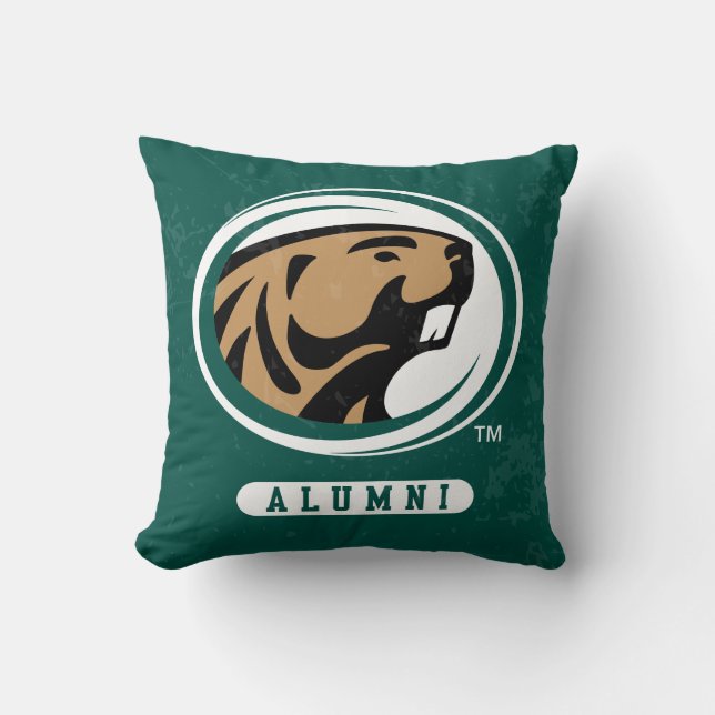 BSU Distressed Throw Pillow (Front)