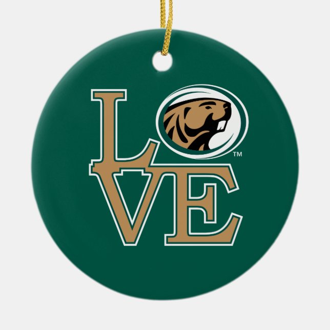 BSU Love Ceramic Ornament (Front)