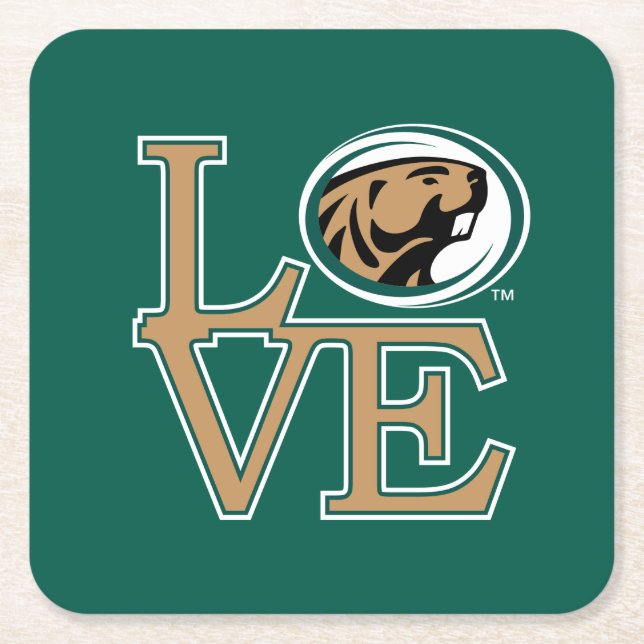 BSU Love Square Paper Coaster (Front)