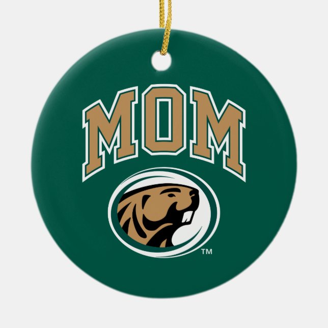 BSU Mom Ceramic Ornament (Front)