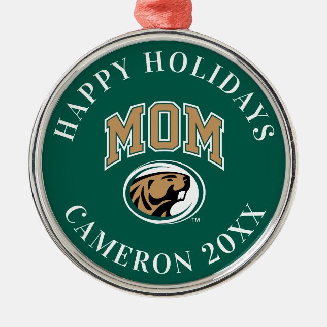 BSU Mom Metal Ornament (Front)