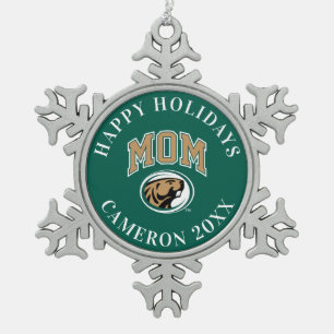 BSU Mom Snowflake Pewter Christmas Ornament