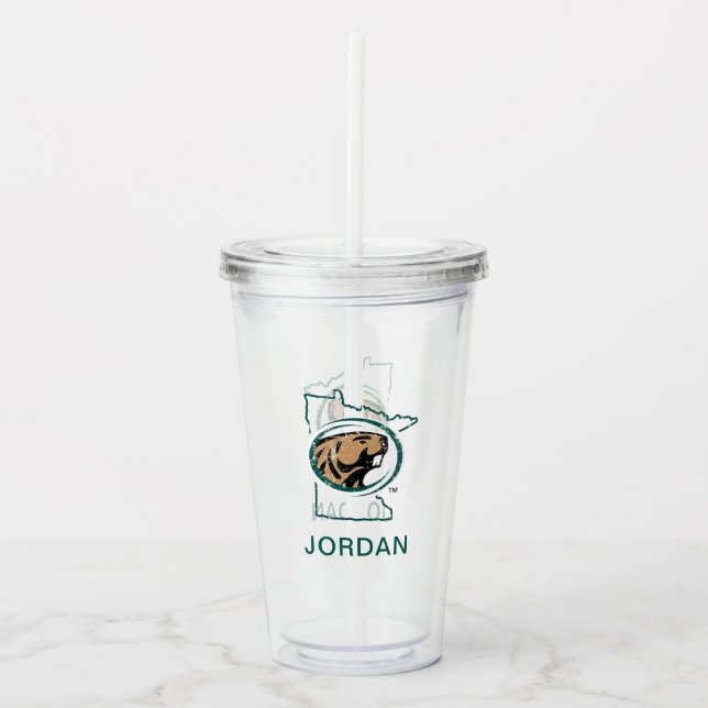 BSU State Love Acrylic Tumbler (Front)
