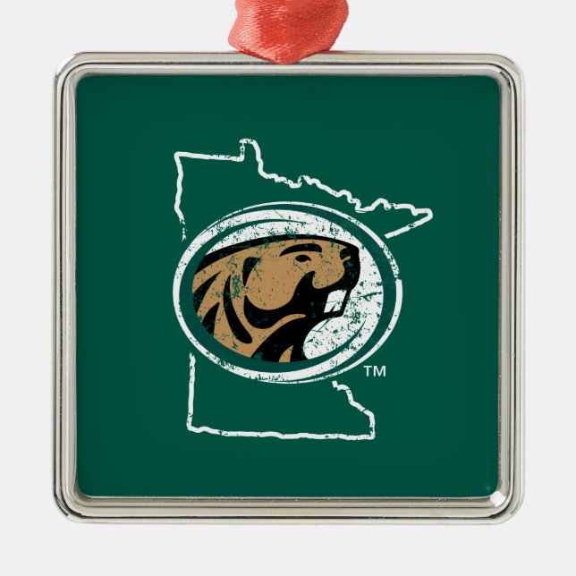 BSU State Love Metal Ornament (Front)