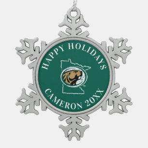 BSU State Love Snowflake Pewter Christmas Ornament