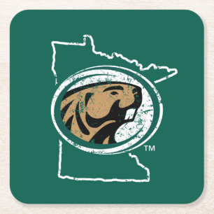 BSU State Love Square Paper Coaster