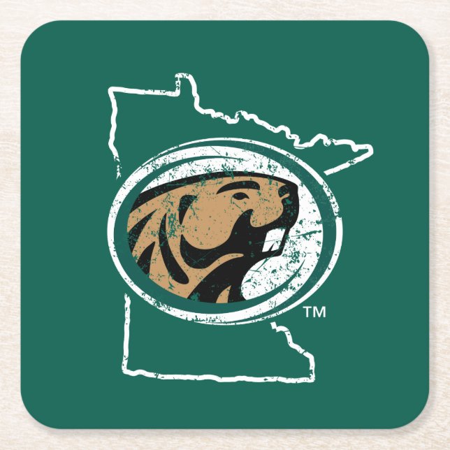 BSU State Love Square Paper Coaster (Front)