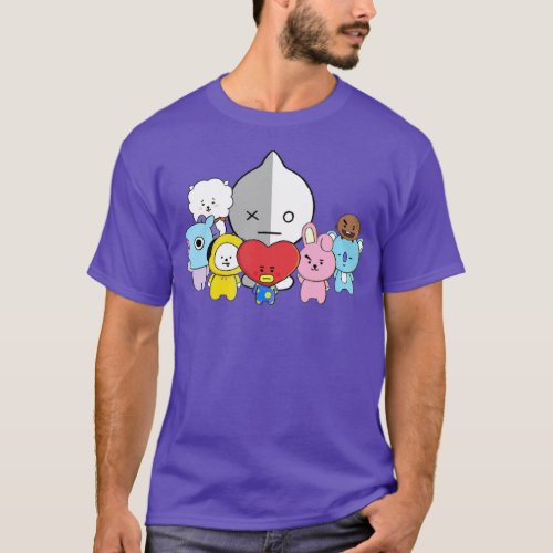 BT21 ALL CHARACTER ARMY T_Shirt