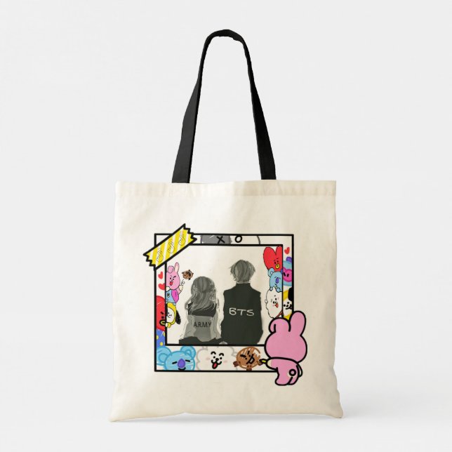BT21 army couple Tote Bag (Back)