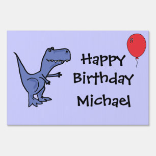 BT- Funny T-Rex Custom Birthday Yard Sign