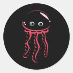 Bt Jellyfish Smiling Costume Cute Animal Halloween Classic Round Sticker