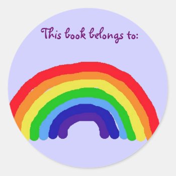 Bt- Rainbow 'this Book Belongs To' Stickers by patcallum at Zazzle