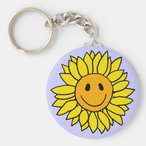BT- Smiley Face Sunflower Keychain
