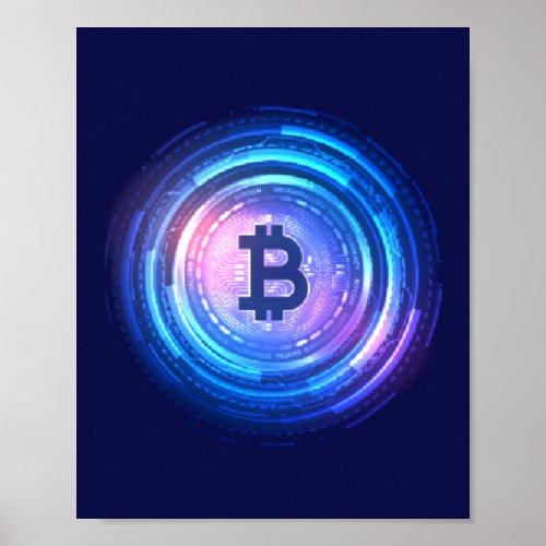 BTC Crypto Bitcoin Blockchain Poster