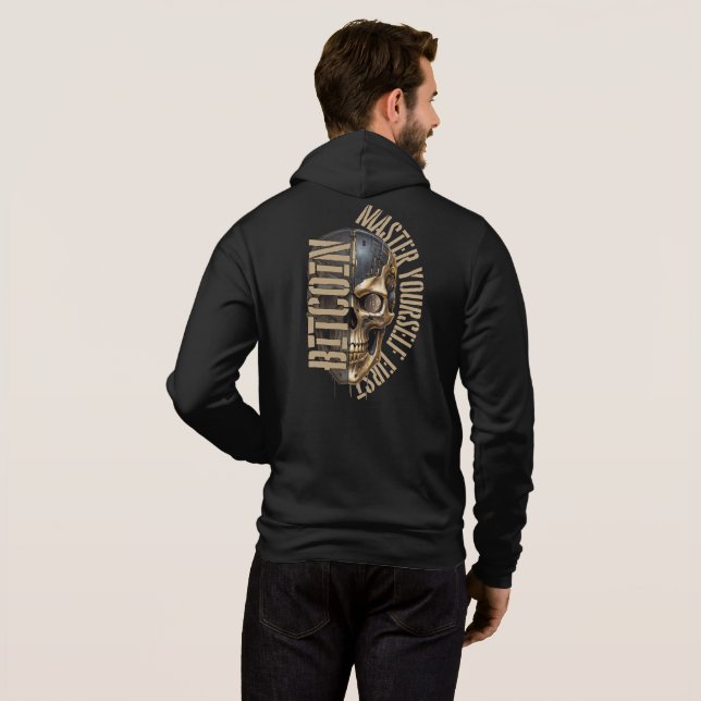 BTC motivation | Skull | Bitcoin crypto  Hoodie (Back Full)