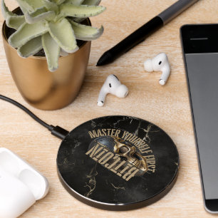 BTC motivation   Skull   Gold Marble Wireless Charger