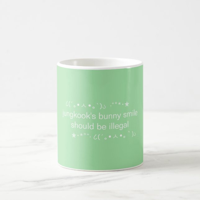 BTS Kpop Green Cute Aesthetic Jungkook Teen Coffee Mug (Center)