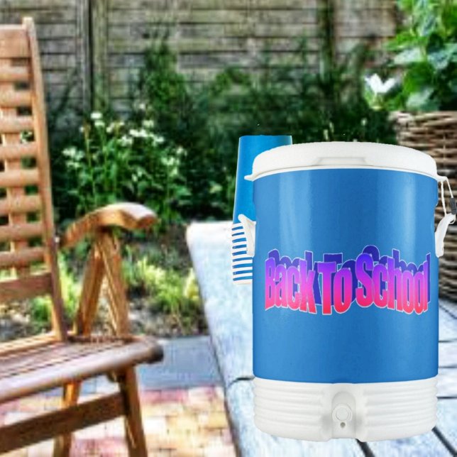 BTS-Red-Blue Beverage Cooler (Celebrate the end of summer, as you anticipate, going back to school, in the fall!)