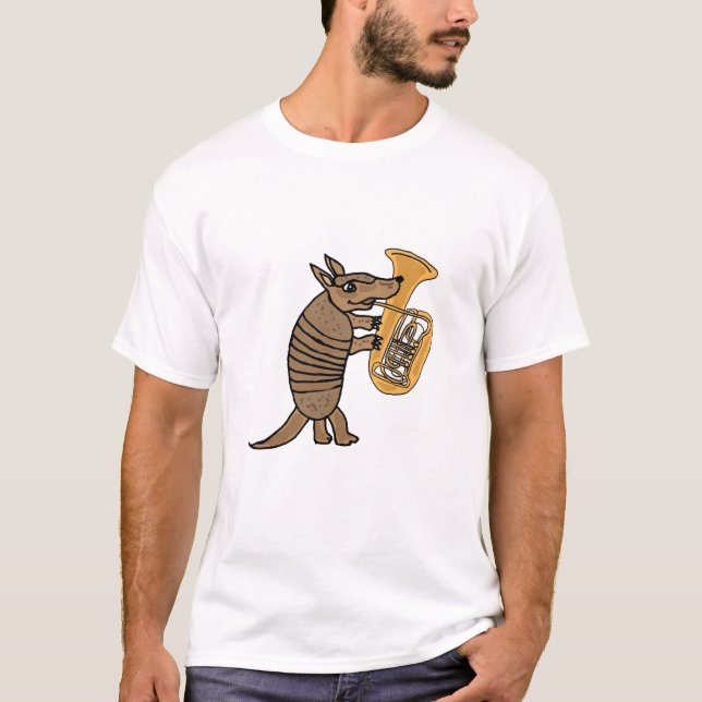 BU- Armadillo Playing the Tuba T-shirt (Front)
