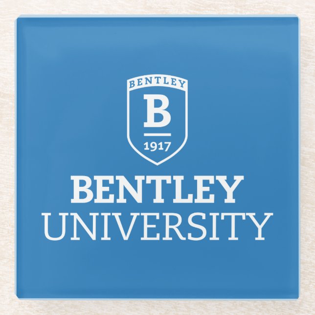 BU Shield Glass Coaster (Front)