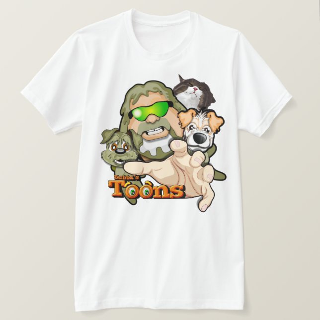 Bubba, Frodo, Nate and Simba the Cat T-Shirt (Design Front)
