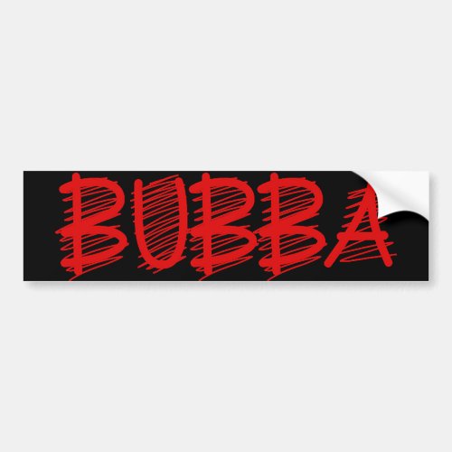 Bubba Red on Black Bumper Sticker