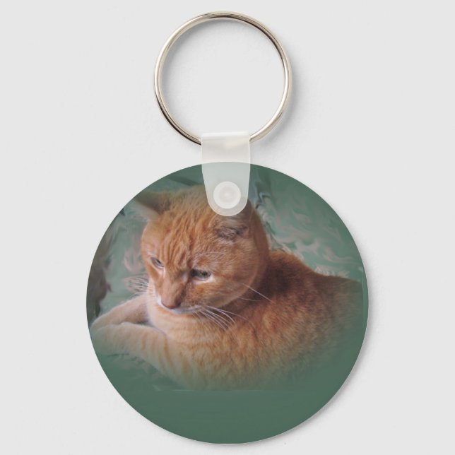 Bubba the Orange Tabby Tomcat Keychain (Front)