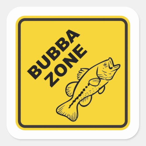Bubba Zone Bass Fishing Square Sticker