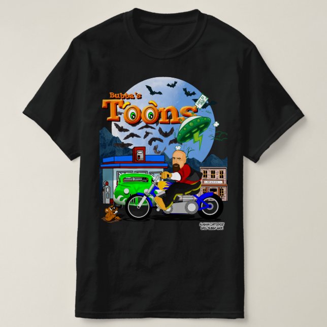 Bubba's Cartoon Biker Tee (Design Front)