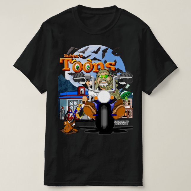 Bubba's Cartoon Biker Tee (Design Front)