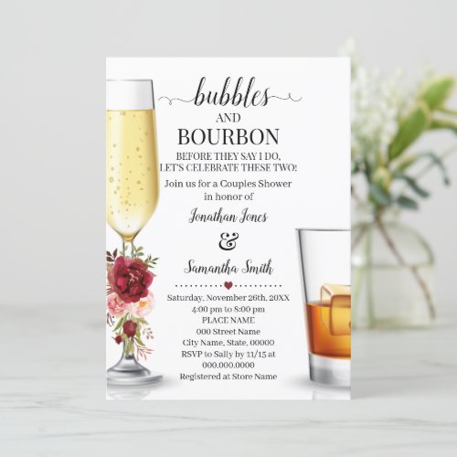 Bubbbles  Borboun before I do engagement marsala  Invitation