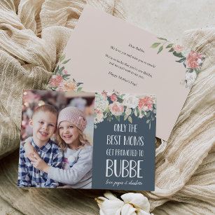 Bubbe Grandmother Mother's Day Flat Photo Card