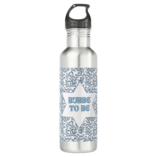 "Bubbe to Be" Funny New Grandma Pregnancy Reveal  Stainless Steel Water Bottle (Front)