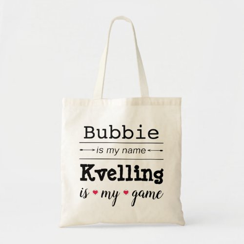 Bubbie and Hashtag on Back Budget Tote Bag