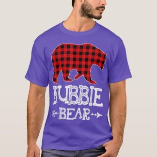 Bubbie Bear Christmas Pajama Red Plaid Buffalo Fam T-Shirt