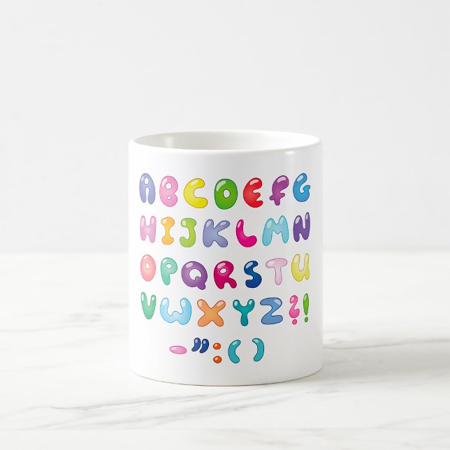 Bubble Alphabet Letters Kids Typography Coffee Mug (Creator Uploaded)