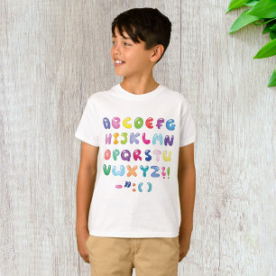 Bubble Alphabet Letters Kids Typography T-Shirt