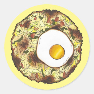 Bubble and Squeak Brunch UK British Food Cuisine Classic Round Sticker